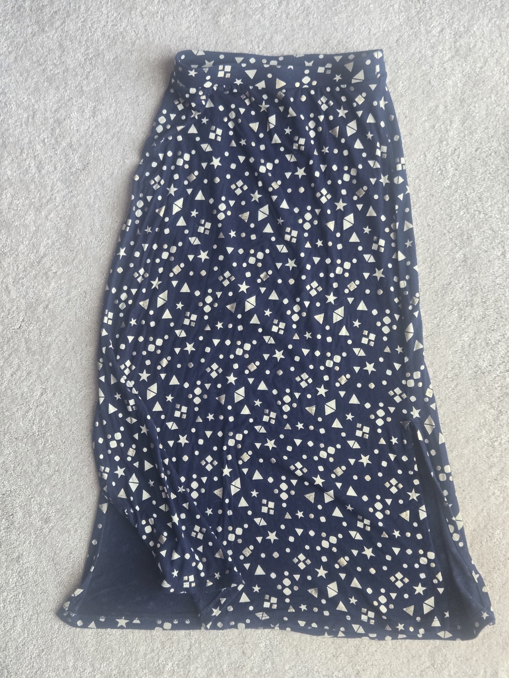 Cat & Jack Navy Maxi Skirt with White Geometric Stars